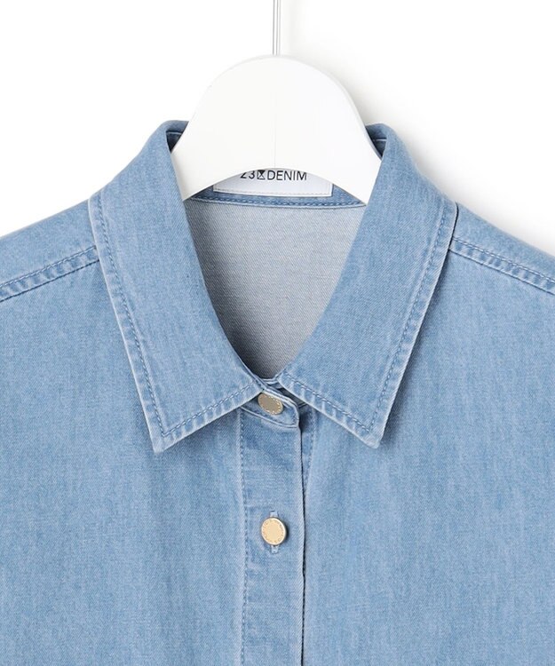 23区 【先行予約】ライトダンガリー デニムショートシャツ ターコイズブルー系