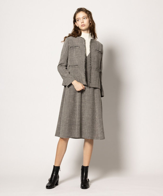 トッカ TOCCA MIROIR ノーカラーチェック柄コート トッカ TOCCA MIROIR ノーカラーチェック柄コート 【公式通販】