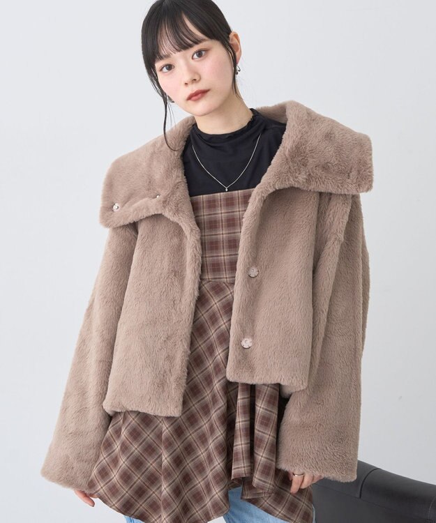 リバーシブル　ファー　ジャケット ZARA リバーシブル ファージャケット サイズM ZARA リバーシブルファー