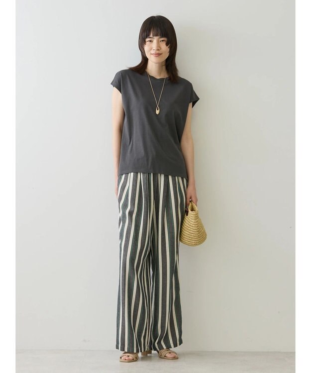 AMERICAN HOLIC 接触冷感フレンチスリーブカットプルオーバー Charcoal Gray