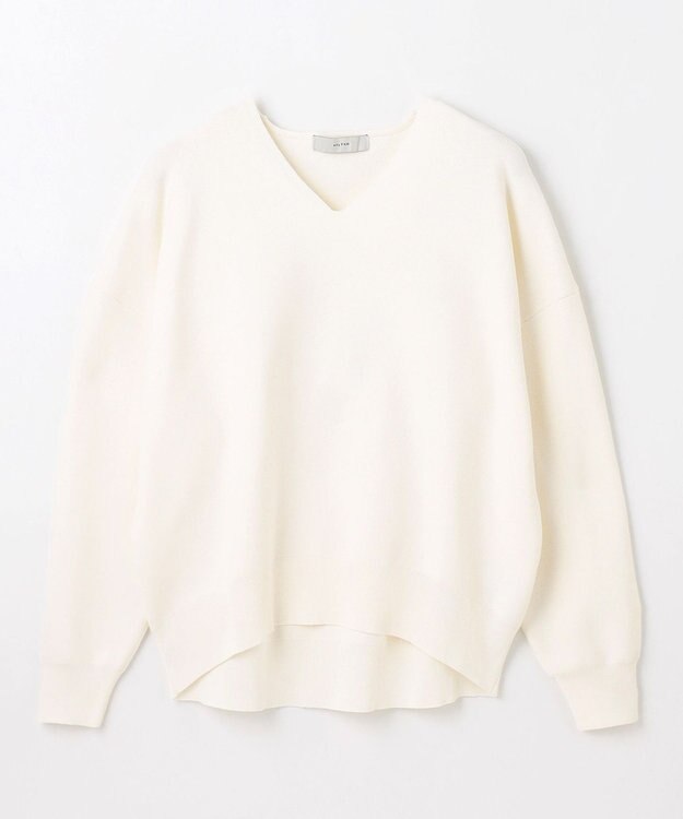 ANY 【5色展開】Ｖネックガーターニットプルオーバー エクリュ