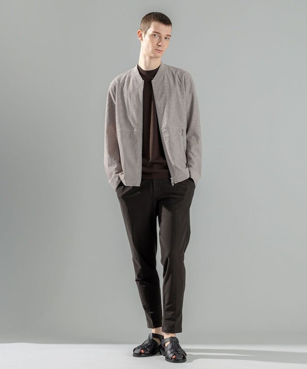 JOSEPH HOMME ＜新色追加＞新素材【通気性/ストレッチ】トリコサッカーストレッチ 　ジップアップブルゾン ライトグレー系