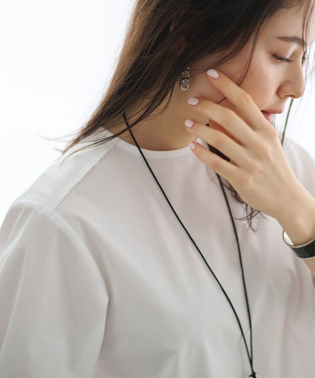 #Newans 【ANSWER for アクセサリーLOVER】ビッグカフスクルーネックブラウス ホワイト系