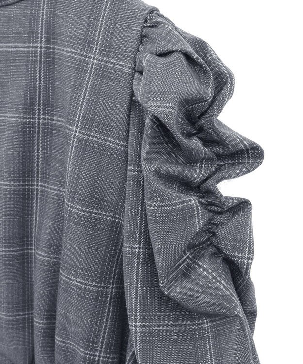 Maison de FLEUR 聡明な淑女のチェックワンピース Gray