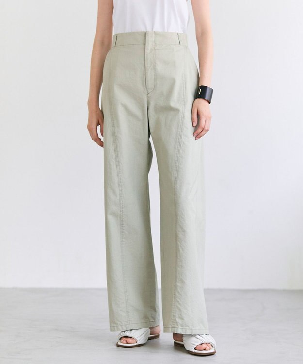  PREHNA / コットンツイル カービーシームワイドパンツ