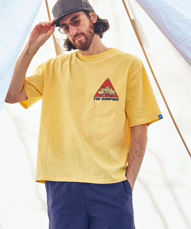 SHARE PARK MENS 【UNISEX】UVカット アートコラボTシャツ〈CAMP〉 イエロー