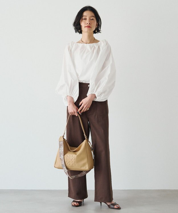 russet エンボスモノグラム2WAYショルダーバッグ(CE-1692) Beige