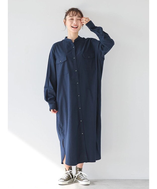 AMERICAN HOLIC ＳＥＴ　シャツワンピース＋ニットベスト Gray Mixture