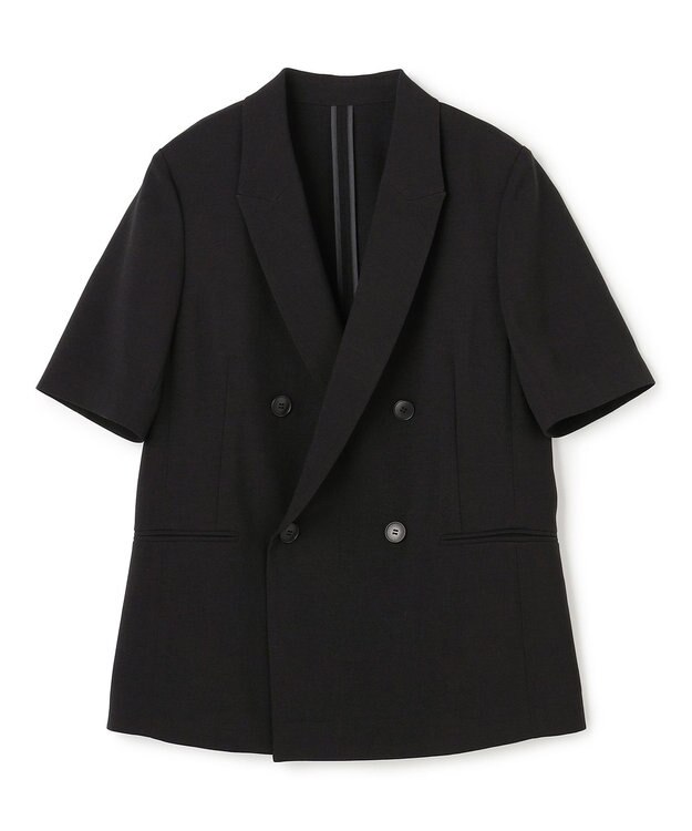 uncrave ウォッシャブルドライサップ ハーフスリーブジャケット ブラック(WEB限定カラー)