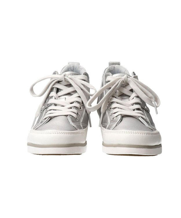 INTER-CHAUSSURES 【BUSSOLA】サイドゴアミドルカットスニーカー シルバー