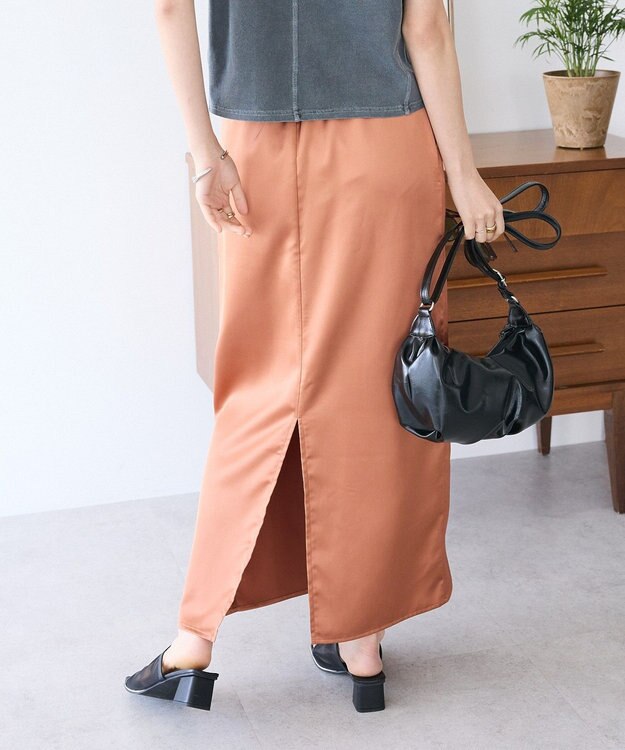 CRAFT STANDARD BOUTIQUE ゴムサテンスカート Orange