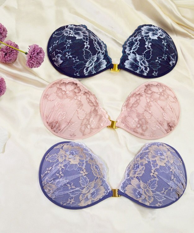 BRADELIS New York 【NuBra / ボリュームアップ】パテッドヌーブラ プリマ  ブラ特有の締めつけがないストレスフリーブラ ネイビー