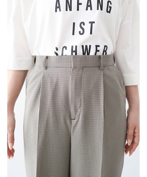 Green Parks きれいシルエットパンツ（ワイドストレート／柄） Gunclub Check