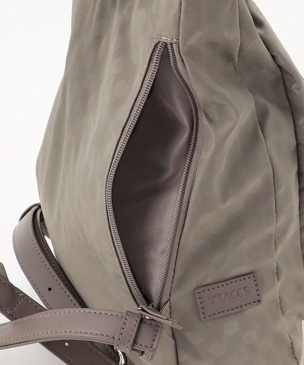 Y'SACCS はっ水ドットジャカード リサイクルレザーコンビ リュック グレージュ