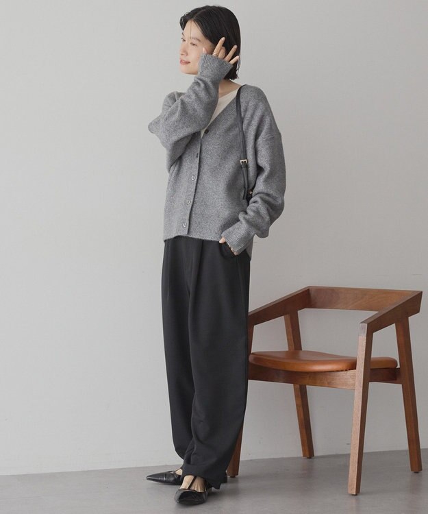 AMERICAN HOLIC Vネックラメニットカーディガン Gray Mixture