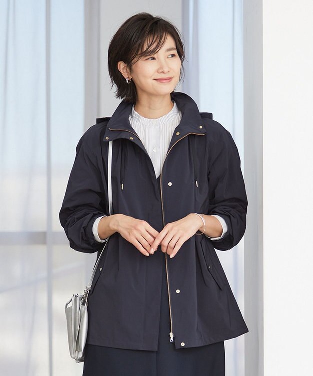 J.PRESS LADIES 【洗える・撥水】マイクロタフタ ブルゾン ネイビー系