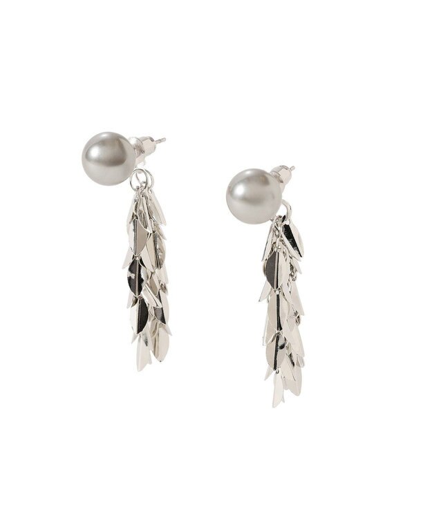 YECCA VECCA パールリーフピアス Silver