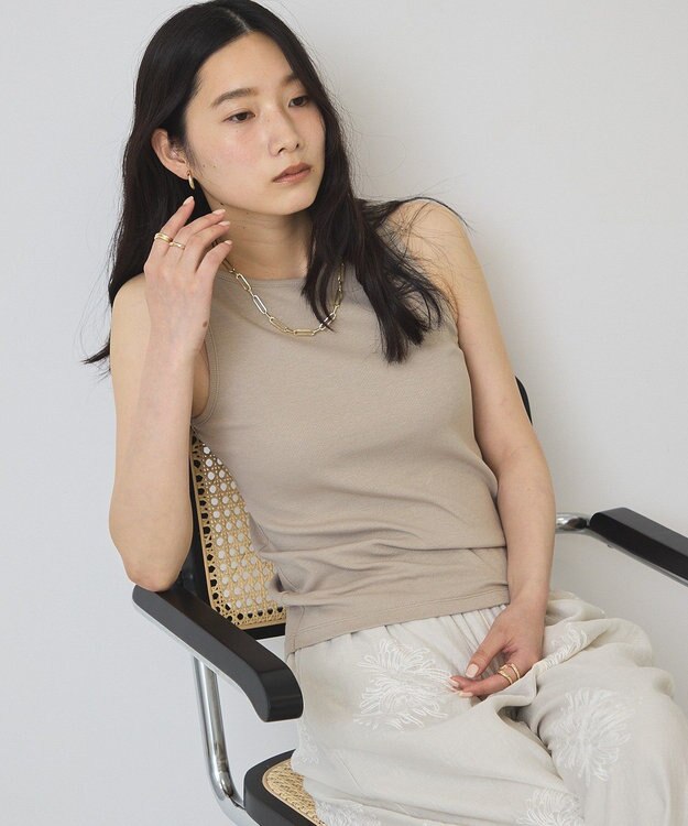 AMERICAN HOLIC アメスリリブタンクトップ Gray Beige