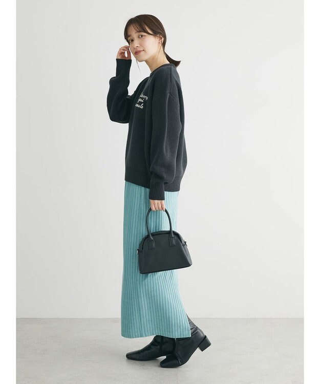 Green Parks 刺繍ロゴニットプルオーバー Dark Gray