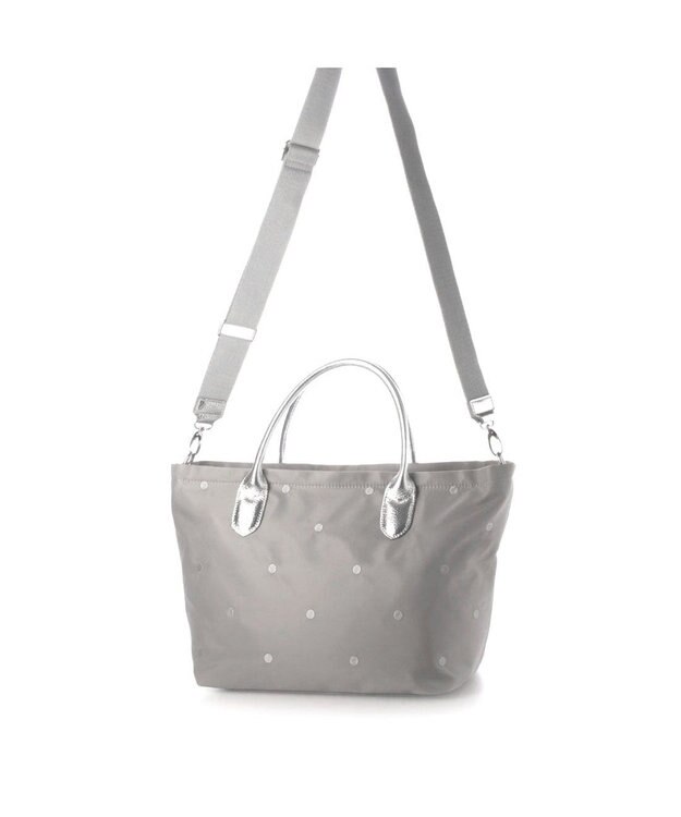 UNBILLION ペルケ perche / ナイロンドット刺繍2wayトート ライトグレー