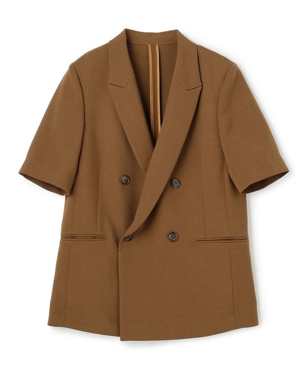 uncrave ウォッシャブルドライサップ ハーフスリーブジャケット キャメル