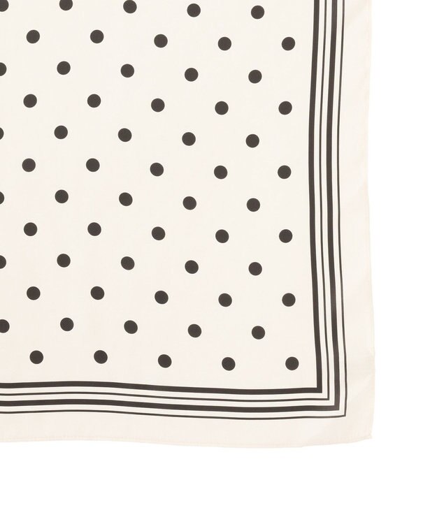 Green Parks ドットシルキースカーフ Ivory