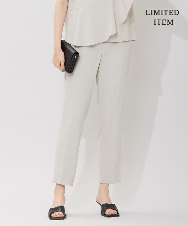 ICB 【WEB限定・洗える】BackSatinGeorgette ドロストパンツ ベージュ系