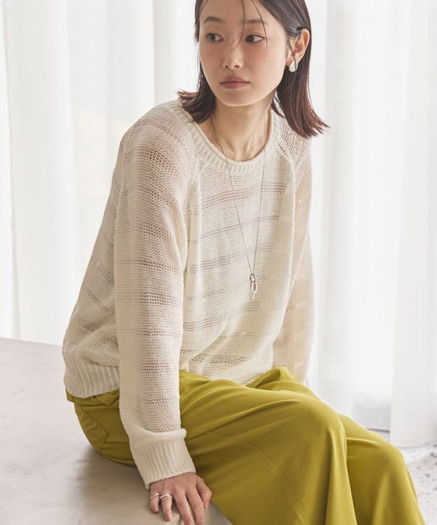 AMERICAN HOLIC 透かし編みニットプルオーバー Ivory