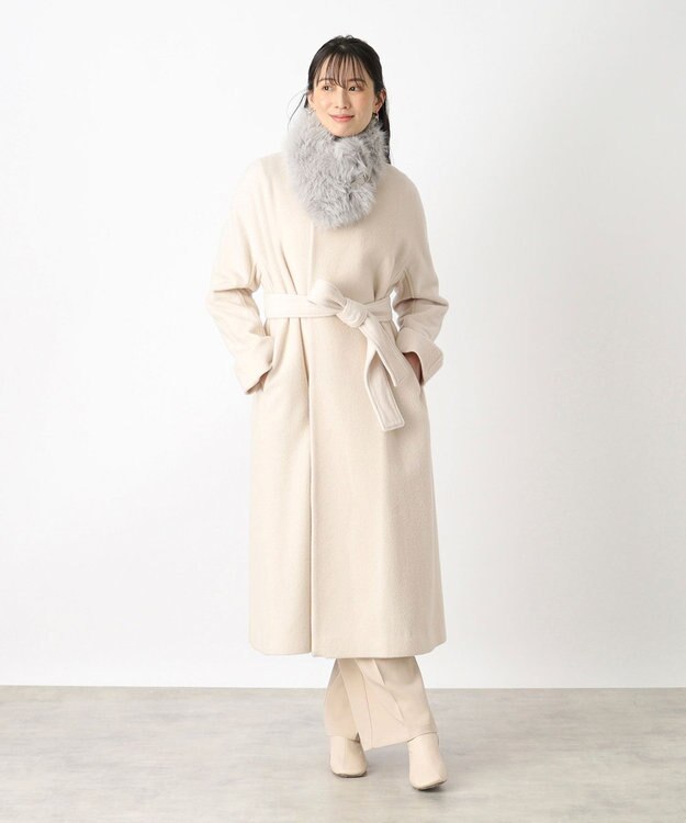 MOONBAT 【WEB限定】FURLA ベルト付きリッチフェイクファーマフラー ライトグレー