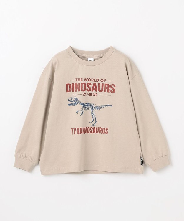 ANY KIDS 恐竜プリント 長袖Tシャツ ベージュ