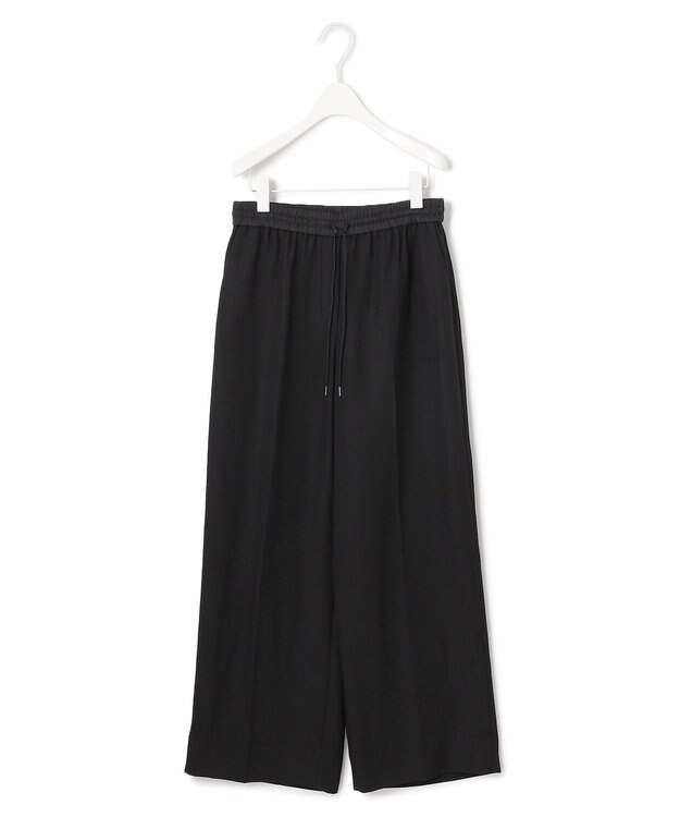 ICB L 【新色追加・UVケア・接触冷感・速乾・防シワ・洗える】 FluidBackSatin  ワイドパンツ ブラック系