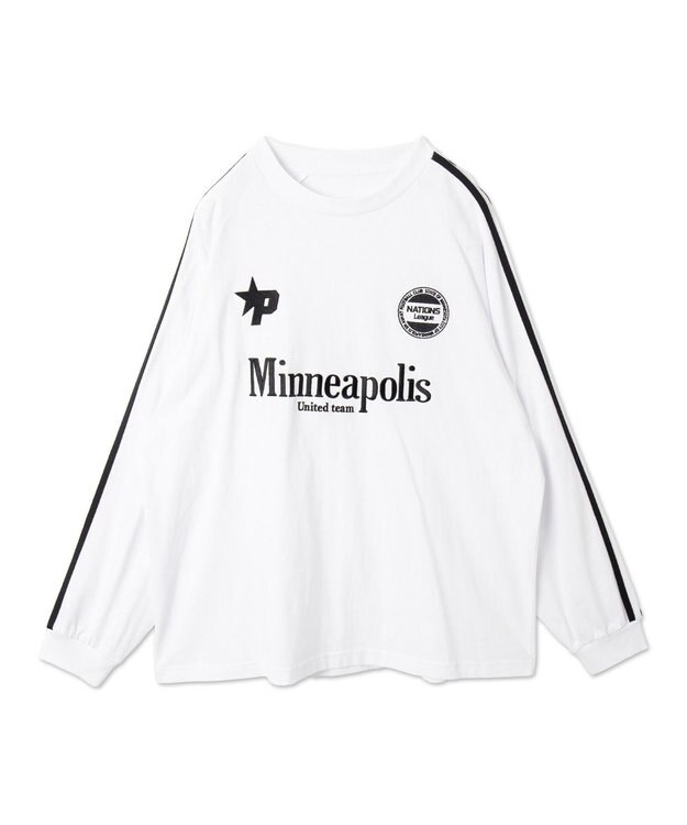 WEGO 【ユニセックス着用ITEM】ラインゲームロゴT（LS） ホワイト