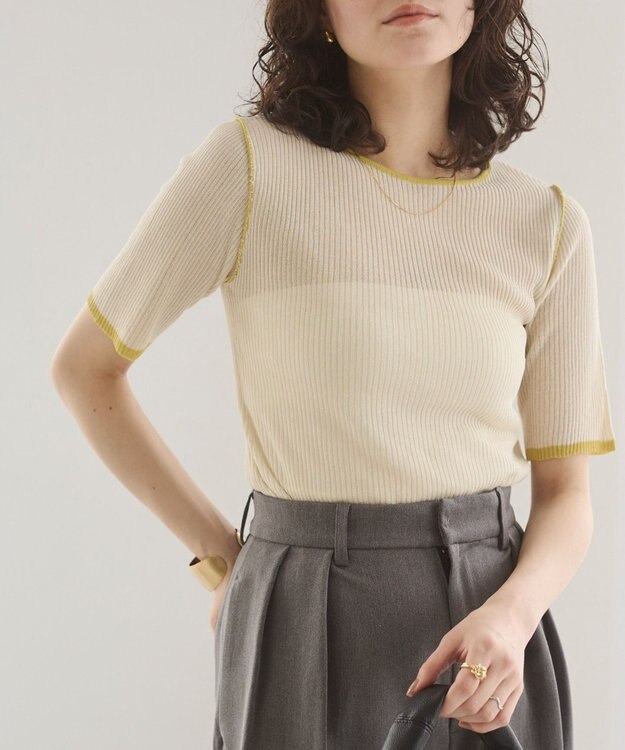 WEGO 【ANGIE VINTAGE】配色デザインリブニット