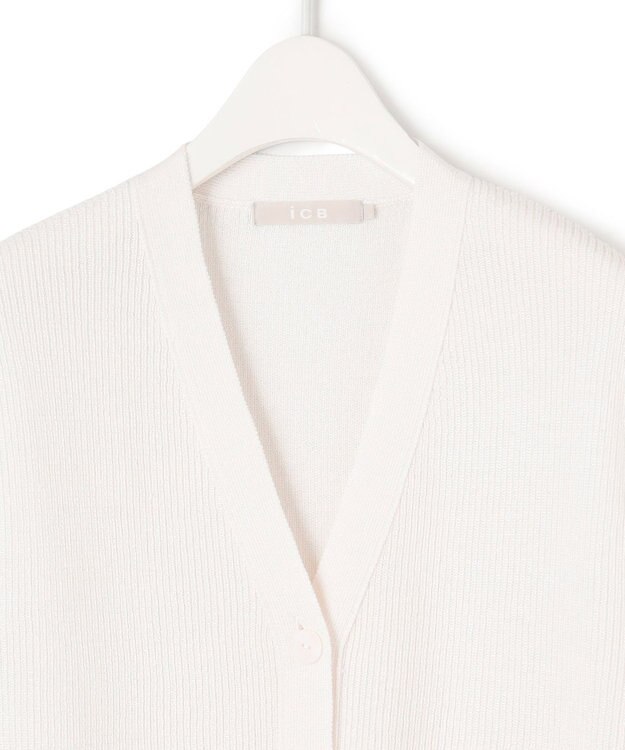 ICB 【洗える】 リネンブレンドシャイン ベスト オフホワイト系