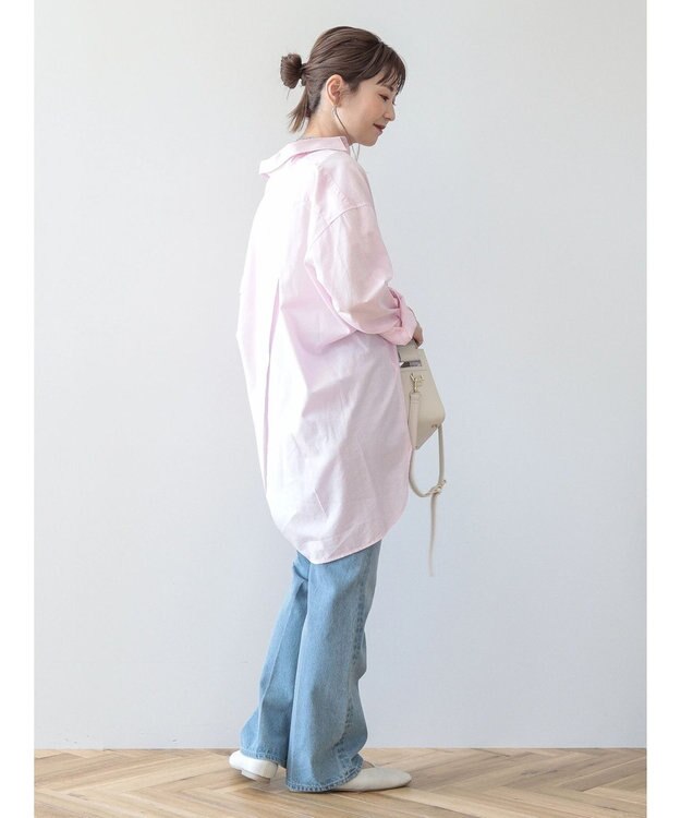 AMERICAN HOLIC ＵＶカット加工バックタックシャツチュニック Pink