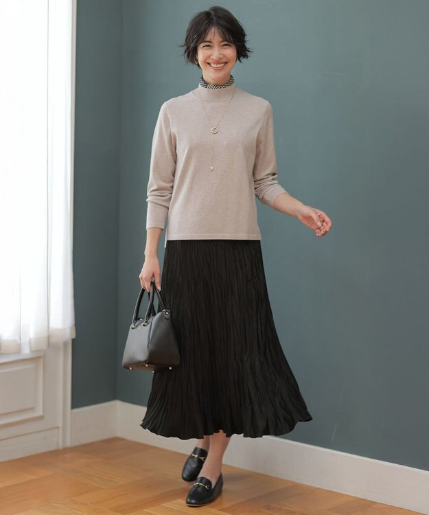 J.PRESS LADIES houndstooth スクエア スカーフ ネイビー系