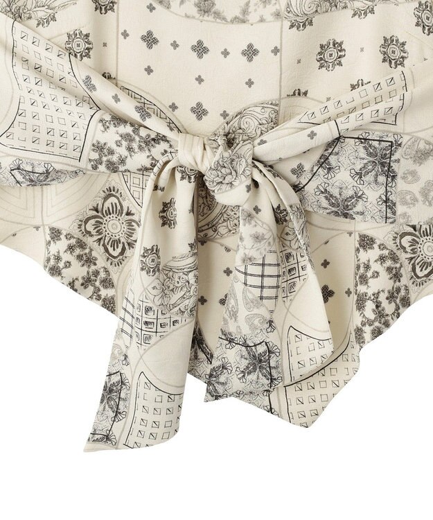 YECCA VECCA スカーフ柄オーバーキャミ Ivory