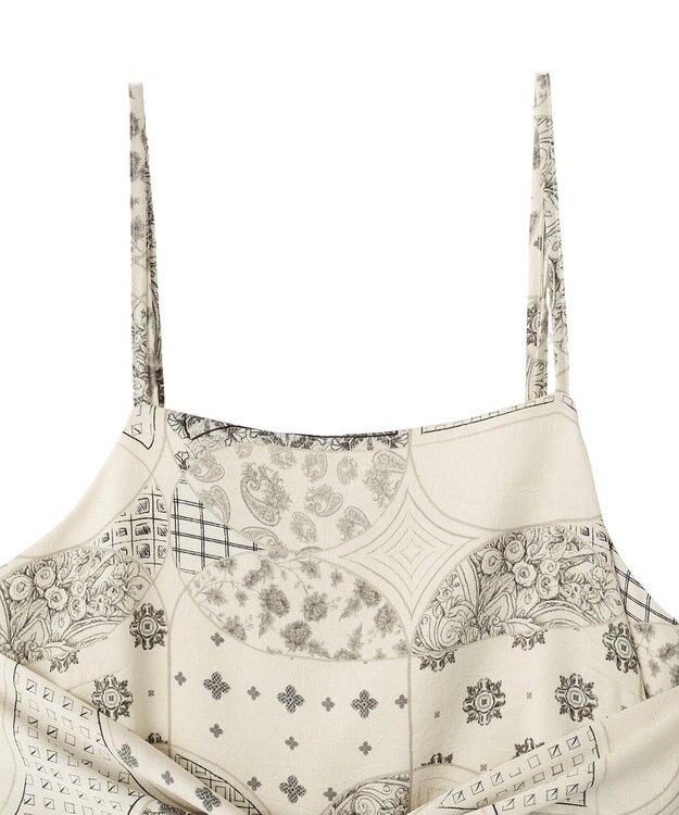 YECCA VECCA スカーフ柄オーバーキャミ Ivory