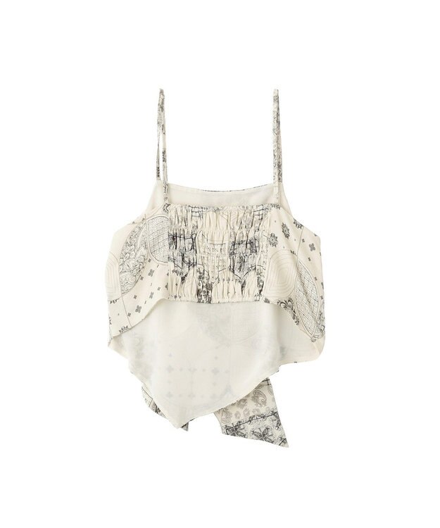 YECCA VECCA スカーフ柄オーバーキャミ Ivory