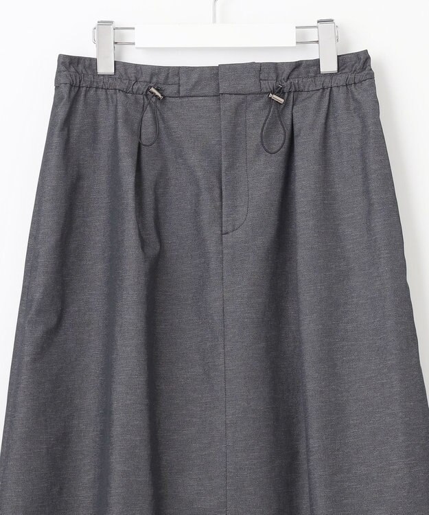 J.PRESS LADIES L 【洗える・吸水速乾・接触冷感】リネンツイル スカート ブラックシャンブレー系