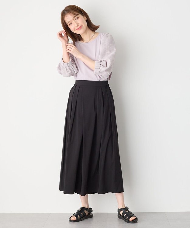 ANY 布帛コンビプルオーバー グレー