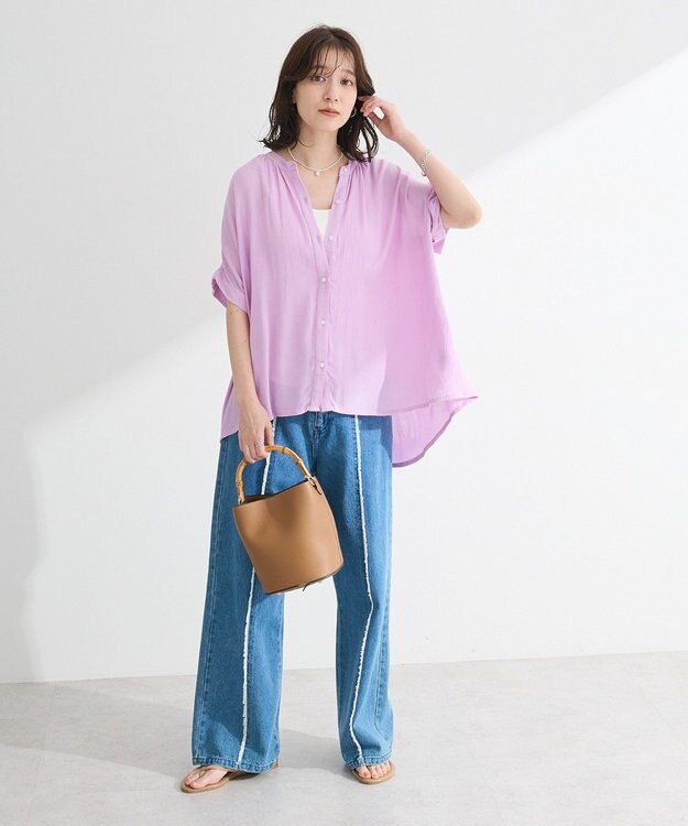 Green Parks Ｉ　レーヨンクレープブラウス Black