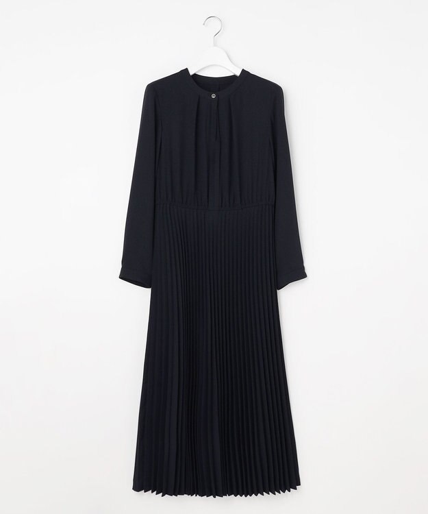 ANY SIS ノーブルプリーツ ワンピース ネイビー