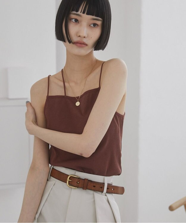 WEGO 【ANGIE VINTAGE/SMLサイズ展開】ストラップカップ付きベアキャミソール ブラウン