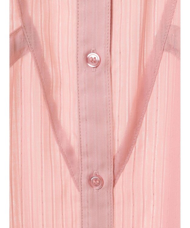 earth music&ecology ウエストドロストシアーシャツ Pink