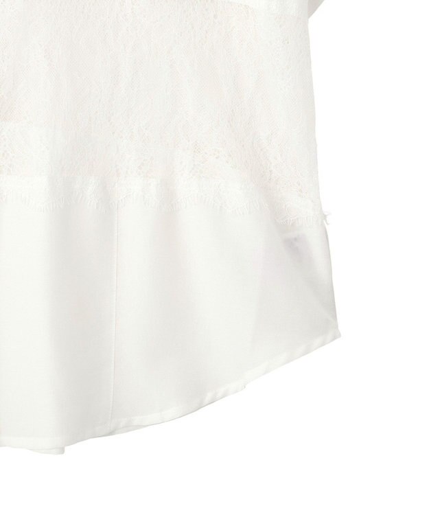 Green Parks レース切替５分袖シャツ White