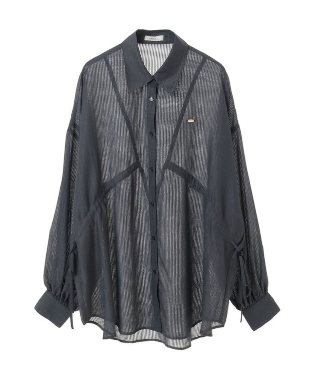 earth music&ecology ウエストドロストシアーシャツ Gray