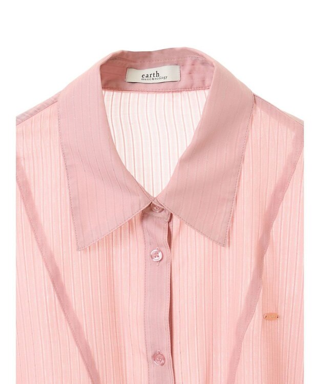 earth music&ecology ウエストドロストシアーシャツ Pink