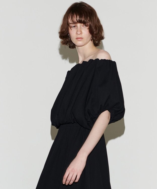 NAVE 【Nave 　洗える・接触冷感】クロップドジャージーブラウス ブラック系