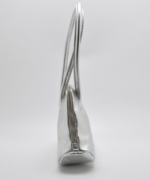 blancle メタリックレザー 舟形ボストンバッグ SILVER